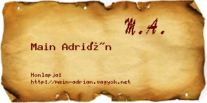 Main Adrián névjegykártya